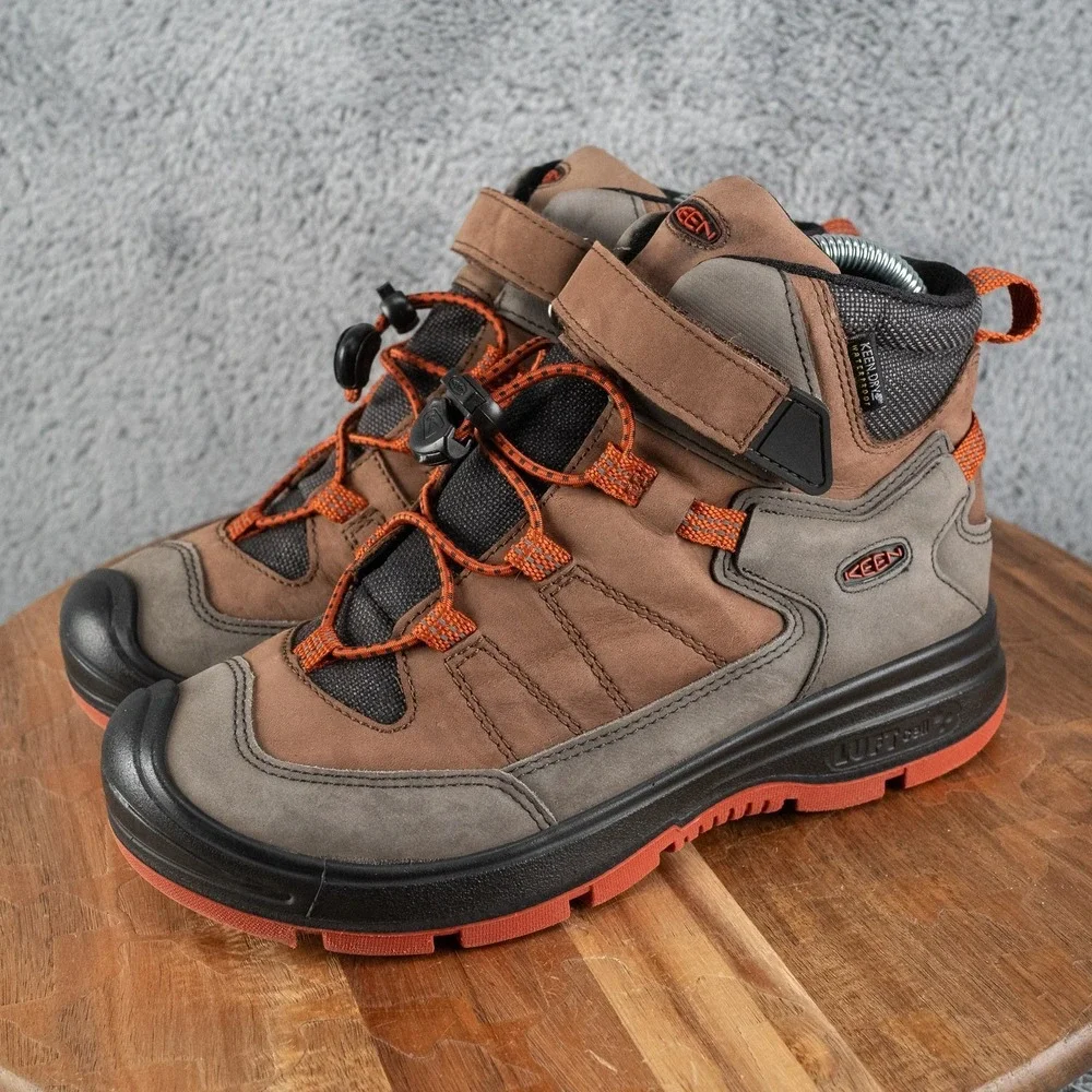 KEEN Z9519‎ Kids Brown Youth Redwood Mid WP Boot Size US 4 EU 36